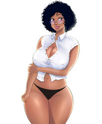 1girls athletic athletic_female benjicomix big_breasts black_hair breasts brown-skinned_female brown_body brown_hair brown_skin busty cleavage clothing curvaceous curvy curvy_figure dark-skinned_female dark_skin digital_drawing_(artwork) digital_media_(artwork) eyebrows eyelashes eyes eyewear female fit fit_female glasses hair hips hourglass_figure huge_breasts human large_breasts legs lips mature mature_female original original_character partially_clothed slim slim_waist thick thick_legs thick_thighs thighs upper_body voluptuous waist wide_hips