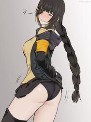 1girls ass blush female female_only fully_clothed girls'_frontline looking_at_viewer m16a1_(girls'_frontline) mizukamakiri panties solo