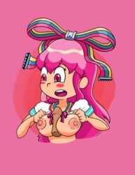 blush bow disney disney_channel giffany gravity_falls kwooby paizuri pink_eyes pink_hair shirt_lift straight_hair tagme titjob