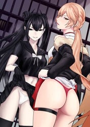 2girls ass female female_only girls'_frontline long_hair looking_at_viewer mizukamakiri multiple_girls ots-14_(girls'_frontline) ouroboros_(girls'_frontline) panties