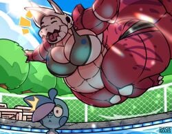 aggron bbw big_breasts bikini breasts cleavage drokmars female furry huge_breasts overweight pokemon pokemon_(species) tagme thick_thighs wide_hips