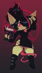 black_hair_dye candy_(huffslove) goblin goblin_female goth_girl green_skin huffslove original original_character tagme tentacle