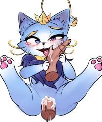 cum_inside domestic_cat league_of_legends male penis yuumi_(lol)