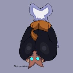 1:1 animated animated_gif anthro archenarie bat big_butt butt butt_sniffing clothed clothed_female clothing dominant dominant_female female hi_res kobold male male/female mammal rouge_the_bat scalie sega short_playtime simple_background smothering sniffing sonic_the_hedgehog_(series) submissive submissive_male tail zanite
