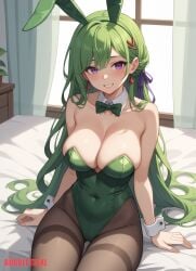 ai_assisted ai_generated bubbleteexl bunny_ears bunny_girl bunnysuit dryad dryad_(terraria) game pantyhose terraria