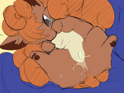 color female female_only feral front_view fur furry_tail multiple_tails nintendo nude pokemon pokemon_(species) pussy_juice solo tagme tail tear tehwalrus_edits vulpix vulva