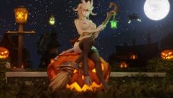 1girls 3d big_breasts blizzard_entertainment draenei female female_only halloween jack-o'-lantern lightforged_draenei lurri nude pinup solo stockings thick_thighs voluptuous voluptuous_female warcraft wide_hips world_of_warcraft