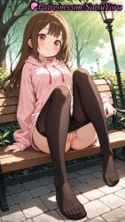 1girls 2025 ai_assisted ai_generated anime anime_style asian ass bag bangs bench black_pantyhose blush breasts brown_hair brown_pantyhose bush bust busty cleft_of_venus closed_mouth clothes_pull day drawstring feet female_focus female_only foot_fetish full_body hi_res high_quality high_resolution highres hood hood_down hoodie iino_miko kaguya-sama_wa_kokurasetai_~tensai-tachi_no_renai_zunousen~ knees_up lamppost legs long_hair long_sleeves looking_at_viewer medium_breasts natsuyoru no_panties no_shoes non-asian on_bench outdoors paipan pantyhose pantyhose_pull park park_bench patreon pink_hoodie pulled_by_self pussy red_eyes sidelocks sitting sleeves_past_wrists smile solo solo_female stable_diffusion thighs toenails toes tree uncensored underwear voluptuous voluptuous_female vulva