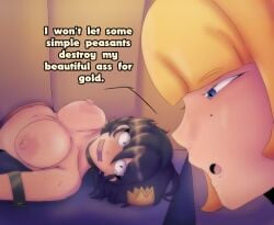 2d black_hair breasts clash_(series) clash_royale dagger_duchess_(clash_royale) english_text forced gagged gagged_female glory_wall huesosdry nude nude_female princess_(clash_royale) rape supercell tagme tagme_(character) yellow_hair