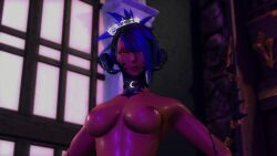 au_ra dark_skin final_fantasy_xiv gpose(ffxiv) naked naked_female scales sexy sexy_body sexy_pose solo solo_female