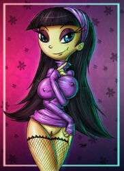 1girls asian black_hair blue_eyes breasts dark_hair erect_nipples eyeshadow fishnet_stockings fishnets innocenttazlet long_hair makeup nickelodeon nipple_bulge nipples purple_eyeshadow pussy straight_hair the_fairly_oddparents trixie_tang turtleneck vagina