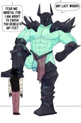 bara gay helmet helmet_male helmet_only league_of_legends mordekaiser muscular muscular_male nohomoexpress penis riot_games silence_(apewtato)