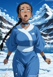 ahe_gao ai_generated avatar:_the_last_airbender avatar:_the_legend_of_korra avatar_(series) avatar_legends avatar_the_last_airbender bangs beach black_hair blue_eyes blue_sky blush braid braided_ponytail breasts brown_hair choker clothing cloud dark-skinned_female dark_skin day ejaculation female female female_only female_orgasm hair_ornament hairclip jousneystudio katara korra large_breasts long_braid long_hair looking_at_viewer medium_breasts mountain nickelodeon nicktoons ocean open_mouth orgasm outdoors patreon_logo patreon_username ponytail robe sash single_braid sky smile snow solo standing teeth tied_hair tongue tongue_out traditional_clothes tree trembling twin_braids upper_teeth_only wafuku water watermark web_address wristband