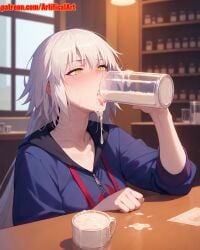 1girls ai_generated artifical_art blonde_hair blush cum cum_dripping dripping_cum dripping_semen fate/grand_order fate/stay_night fate/zero fate_(series) jeanne_alter jeanne_d'arc_(fate) jeanne_d'arc_(fate)_(all) jeanne_d'arc_alter_(fate) open_mouth perfect_body semen_in_mouth semen_on_tongue yellow_eyes