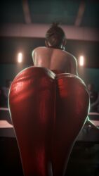 1girls ass_focus big_ass dat_ass final_fantasy final_fantasy_vii final_fantasy_vii_remake hi_res huge_ass red_dress scarlet_(ffvii) serpentorder tagme