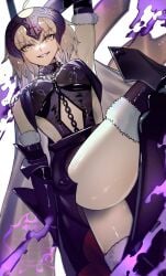 armor armored_boots fate/grand_order fate_(series) jeanne_alter jeanne_d'arc_(alter)_(fate) kabosoi_mangaka looking_at_viewer thick_thighs thigh_highs thighs