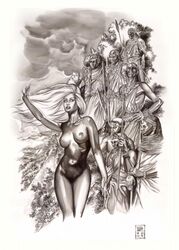 2009 gene_espy marvel marvel_comics monochrome ororo_munroe storm_(x-men) straight_hair tagme x-men