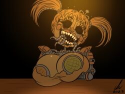 big_breasts boob_window clothed covered_nipples female female_only five_nights_at_freddy's huge_breasts nipples_visible_through_clothing no_bra pierump ripped_clothing robot robot_girl scrap_baby scrap_baby_(fnaf)