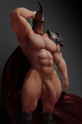 1boy 3d abs balls ballsack bara beefy big_penis boots cape hand_on_head helmet huge_cock humanoid humanoid_penis knight long_penis male male_nipples male_only mostly_nude_male muscles muscular_arms muscular_male obscured_face obsidu3d original_character partially_clothed pecs penis posing scrotum semi-erect shaved_crotch shoulder_armor smooth_skinned_male solo standing testicles thick_thighs