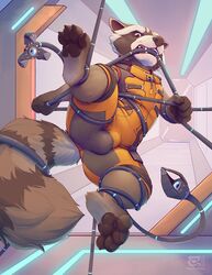 rocket raccoon from guardians of the galaxy by thesecretcave