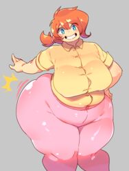 ass bbw big_ass bottom_heavy chubby chubby_female fat female female_focus hips huge_ass hyper hyper_ass large_ass orange_hair overweight overweight_female short_hair smiling solo solo_female squarewave thick_thighs thighs wide_hips