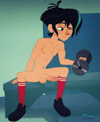 1boy aged_up balls disney felux gay male male_only nude penis socks solo tangled tangled:_the_series varian_(tangled)