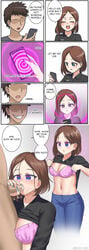 blowjob blue_eyes bob_cut brown_hair cock_worship comic empty_eyes fellatio freckles hypnosis hypnotized maozi_dan medium_hair mind_control mosaic_censoring oral pale_skin samsung samsung_sam speech_bubble tagme