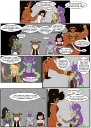 2boys 4_arms 5girls alien_boy alien_girl antennae antlers big_girl black_hair brown_fur brown_hair brown_skin cat_ears cat_eyes cat_tail catgirl chris_hunter_anderson comic deer_antlers deer_boy deerboy dialogue frog_girl giantess green_skin gregart head_pat hemlocke_inavaos human_male k’retta_almon kitty_feirr lab_coat larvia_mittrei male multi_arm multi_limb nautistia_mittrei patting_head perpetual_son pink_fur princess_nautistia_mittrei purple_hair ribtilia_ornata slim2k6 xxmercdarkxx