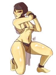 1girls big_breasts breasts cleavage female_focus female_only lingerie madh nipples seventh_sister simple_background solo spread_legs star_wars star_wars_rebels watermark white_background yellow_eyes