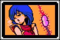 blush breasts breasts_out caeda_(fire_emblem) female_masturbation fire_emblem fire_emblem:_shadow_dragon_and_the_blade_of_light masturbation pixel_art saiwai_hiroshi style_parody tears tears_of_pleasure vibrator