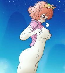 ass big_breasts brawlhalla breasts fox_ears iavador orange_hair red_eyes showing_breasts yumiko_(brawlhalla)