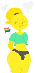 1boy ass big_ass crossdressing curvy embarrassed emoji emoji_(race) emoji_boi emojifam_(sssir8) femboy feminine_male gay girly lgbt_pride male male_focus male_only mob_face no_outlines panties pride_colors showing_off slobbyslapper solo sssir sssir8 thick_thighs underwear wide_hips