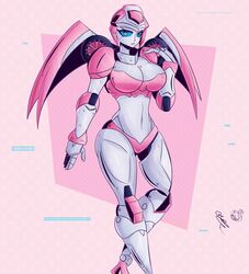 1girls alien alien_girl arcee big_breasts blue_eyes breasts busty curvaceous curves curvy curvy_body curvy_female curvy_figure curvy_hips ex-01_nicee female female_focus female_only hips large_breasts looking_at_viewer machine pink_body pink_bra pink_headwear pink_panties robot robot_girl solo solo_female solo_focus thick thick_legs thick_thighs thighs tr_yithaz transformers two_tone_body white_body wide_hips