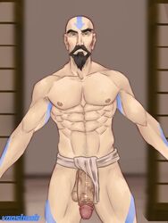 1boy abs air_nomad airbender airbender_tattoo artist_name avatar_legends bald balls bara beard big_balls big_penis body_paint bodypaint cock facial_hair fundoshi fundoshi_aside fundoshi_only human human_only light-skinned_male light_skin looking_at_viewer male male_chest male_nipples male_only mature mature_male muscle muscles muscular muscular_male muscular_thighs naked nipples nude nude_male nudity pecs pectorals penis penis_out presenting presenting_penis six_pack smooth_skin solo solo_focus solo_male standing tenzin the_legend_of_korra thick_eyebrows thick_penis underwear underwear_aside underwear_only vansbeab veiny_penis white_underwear