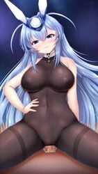 1boy 1girls 9:16 already_uploaded animated azur_lane black_bodysuit blue_eyes blue_hair bodystocking bodysuit bouncing_breasts breasts closed_mouth clothed_sex commentary_request covered_navel covered_nipples cowgirl_position eyebrows_visible_through_hair forced_in_fabric girl_on_top hair_between_eyes hand_on_hip hetero huge_filesize large_breasts long_hair loop mp4 mumu_(mumunyan) new_jersey_(azur_lane) no_sound one_eye_closed penetration_through_clothes penis sex sex_through_clothes shorter_than_10_seconds smile smug solo_focus straddling thighs ugoira vertical_video video