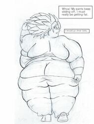 backside bbw black_and_white caulifla clothing dilios999 dragon_ball fat_ass obese saiyan solo tagme