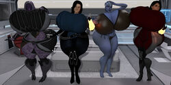 3_fingers 3_toes 3d 4girls alien_girl asari ashley_williams big_ass bioware female female_only gigantic_breasts hourglass_expansion hourglass_figure huge_ass huge_breasts huge_thighs hyper_ass hyper_breasts liara_t'soni mass_effect miranda_lawson quarian tagme tali'zorah_nar_rayya thick_thighs violazierau wide_hips