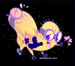 2022 absurd_res ambiguous_gender ass bent_over black_background bodily_fluids closed_eyes despicable_me duo embodiement_of_depression flying_sweatdrops from_behind_position heart hi_res humanoid illumination_entertainment looking_pleasured male male/ambiguous male_only minion minions_(film) narrowed_eyes not_furry open_mouth open_smile palmerita_uwuy penetration pink_tongue sex simple_background smile sweat sweatdrop teeth tongue tongue_out yellow_body