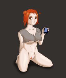 female female_only hair naked pose posing pubic_hair red_eyes red_hair reddit site-tan snoo snoo-tan social_media