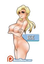 1girls alternate_breast_size arms_under_breasts blonde_hair blue_eyes elite_four game_freak glacia_(pokemon) human jago_dibuja large_breasts light-skinned_female long_hair nintendo nude nude_female pokemon pokemon_rse pubic_hair voluptuous