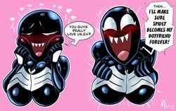 1girls ameizing_lewds big_breasts black_body black_skin blush blushing_at_viewer breasts cheeks closed_eyes cute cute_face english_text female female_focus female_only happy happy_face looking_at_viewer love marvel marvel_comics she-venom she-venom_(ameizing_lewds) smile smiling solo solo_female spider-man_(series) teeth text venom venom_(marvel) white_eyes wholesome