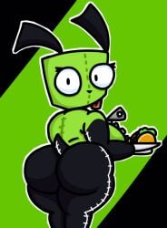 1girls artist_request big_ass big_breasts dress female female_only furry genderswap gir_(invader_zim) huge_ass huge_breasts invader_zim nickelodeon rule_63 solo taco tagme