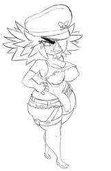 1futa areolae breasts clothed clothing final_fight flaccid futa_only futanari hair_over_one_eye huge_ass human jellot monochrome mostly_nude penis poison_(final_fight) sketch solo source_request spiky_hair standing street_fighter thick_thighs wide_hips