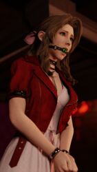 3d aerith_gainsborough bondage bound female final_fantasy final_fantasy_vii final_fantasy_vii_remake gag gagged rindekey