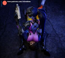 3d 3d_(artwork) asphyxiation ass ass_on_face clothing facesitting female gun helpless human jvfemdom overwatch ponytail short_hair sitting sitting_on_face sitting_on_person smothering smothering_ass struggling suffocation tracer widowmaker