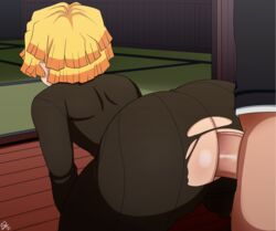 2boys anal anal_sex animated animated_gif asian asian_male ass big_ass big_ass_(male) big_butt big_penis blackwhiplash blonde_hair bottomless bouncing_ass bwl clothed_sex demon_slayer femboy huge_ass kimetsu_no_yaiba large_ass male male/male penis short_hair taken_from_behind thick_ass torn_clothes uncensored yaoi yellow_hair zenitsu_agatsuma