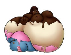 1girls 2018 ass_bigger_than_breasts ass_bigger_than_head ass_bigger_than_torso belly_bigger_than_body belly_bigger_than_head big_breasts blank_background butt_bigger_than_head chocolate_ice_cream digital_media_(artwork) expansion female female_only food food_transformation full_body_inflation hi_res high_resolution highres ice_cream immobile inanimate_transformation inflation initforthepics looking_down nami neo_(rwby) nipples one_piece pants purple_eyes sandals solo spherical_inflation strawberry_ice_cream sunken_limbs transformation vanilla_ice_cream white_background