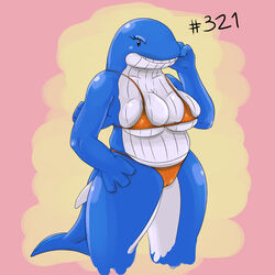 anthro bikini blue_whale cetacean female overweight overweight_female pokemon pokemorph tagme wailord whale