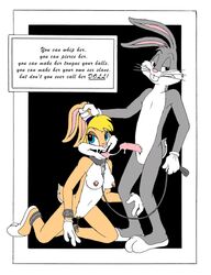 anthro bdsm biohazard_(artist) bondage bugs_bunny collar cum doll feline female fur furry leash lola_bunny looney_tunes male mammal nipples oral penis rabbit slave space_jam straight straight_hair