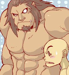 baran_flinders dc dcau gizmo_(dc) human male male_only mammoth_(dc) multiple_boys muscles nude size_difference sketch straight_hair tagme teen_titans